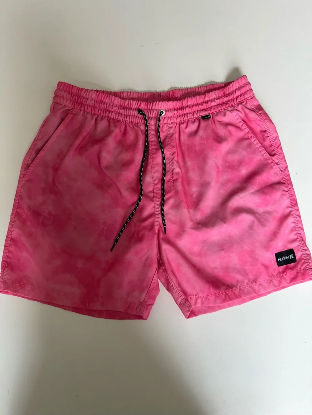 Mens Hurley Hot Pink Tie-Dye Swim Shorts 16 1/2” Medium